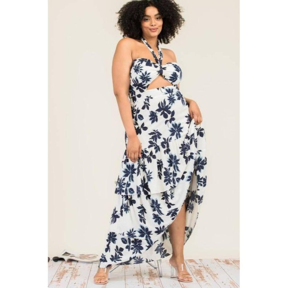 Blue Moon  Halter Top Dress -Plus Size